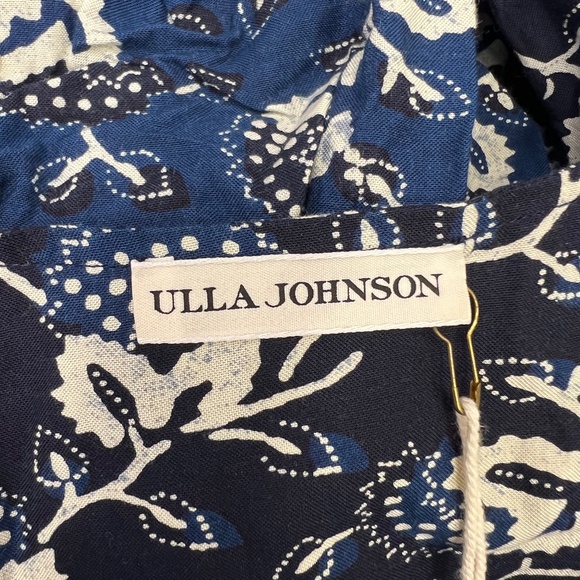 NEW Ulla Johnson Iona Cotton Tiered Indigo Floral Flower Patchwork Dress 10 - Picture 2 of 4